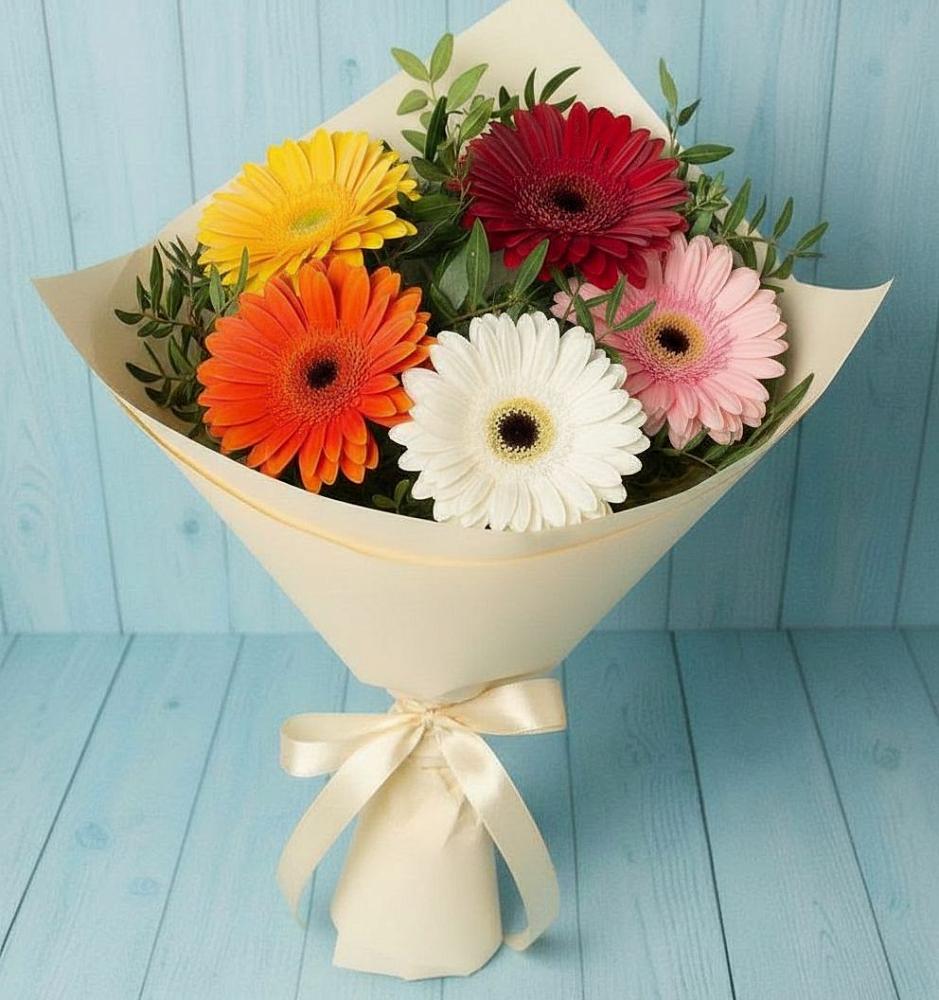 Букет цветов из: Герберы в Красном Октябре Ставропольского края