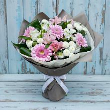 Букет цветов из:  Герберы, Альстромерии и Хризантемы в Красном Октябре Ставропольского края