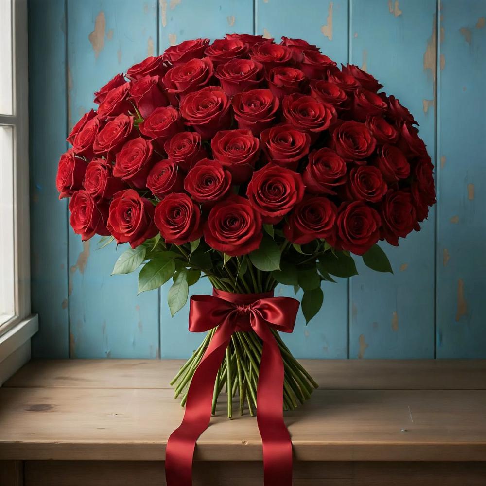 Букет Красные розы Блэк Меджик в Красном Октябре Ставропольского края