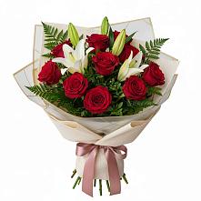 Букет цветов из:  Лилии и Розы #REPLACE_PRED# Красном Октябре Ставропольского края