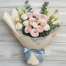 Букет цветов из:  Лизиантусы в Красном Октябре Ставропольского края