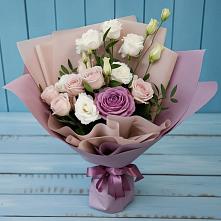 Букет цветов из:  Розы и Лизиантусы в Красном Октябре Ставропольского края
