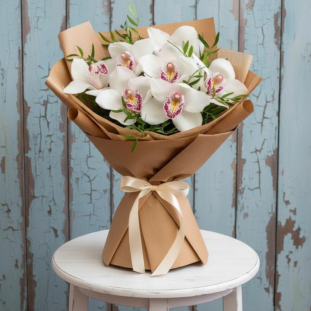 Букет цветов из: Орхидеи и Розы в Красном Октябре Ставропольского края