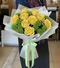 Букет цветов из:  Хризантемы и Розы в Красном Октябре Ставропольского края