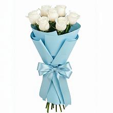 Букет 7 белых роз Проуд в Красном Октябре Ставропольского края