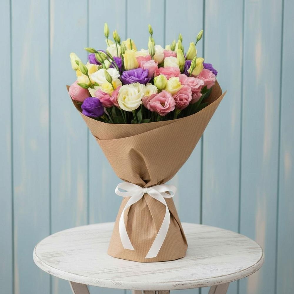 Букет цветов из: Лизиантусы в Красном Октябре Ставропольского края