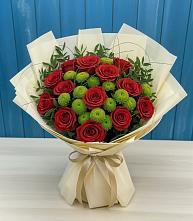 Букет цветов из:  Розы и Хризантемы в Красном Октябре Ставропольского края