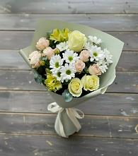 Букет цветов из:  Альстромерии, Розы и Хризантемы в Красном Октябре Ставропольского края