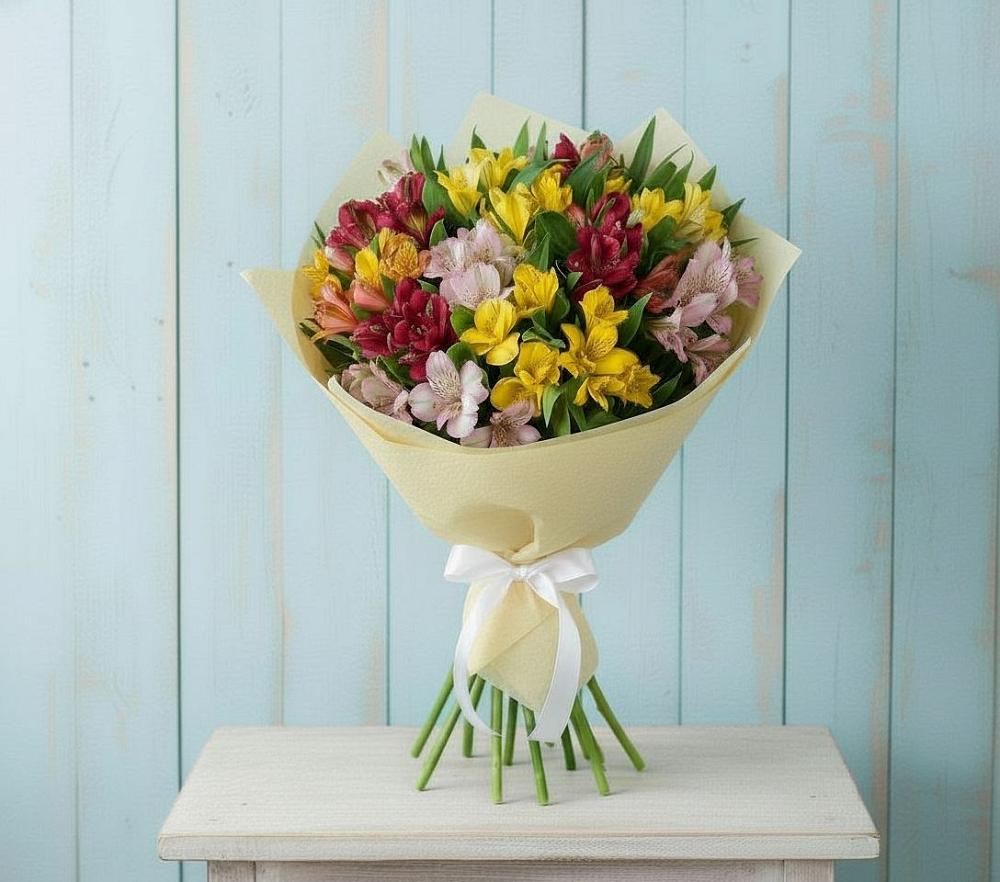 Букет цветов из: Альстромерии в Красном Октябре Ставропольского края