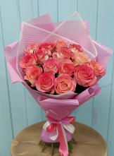 Букет 15 Розовых роз Равель в Красном Октябре Ставропольского края