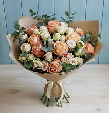 Букет цветов из:  Альстромерии и Розы в Красном Октябре Ставропольского края