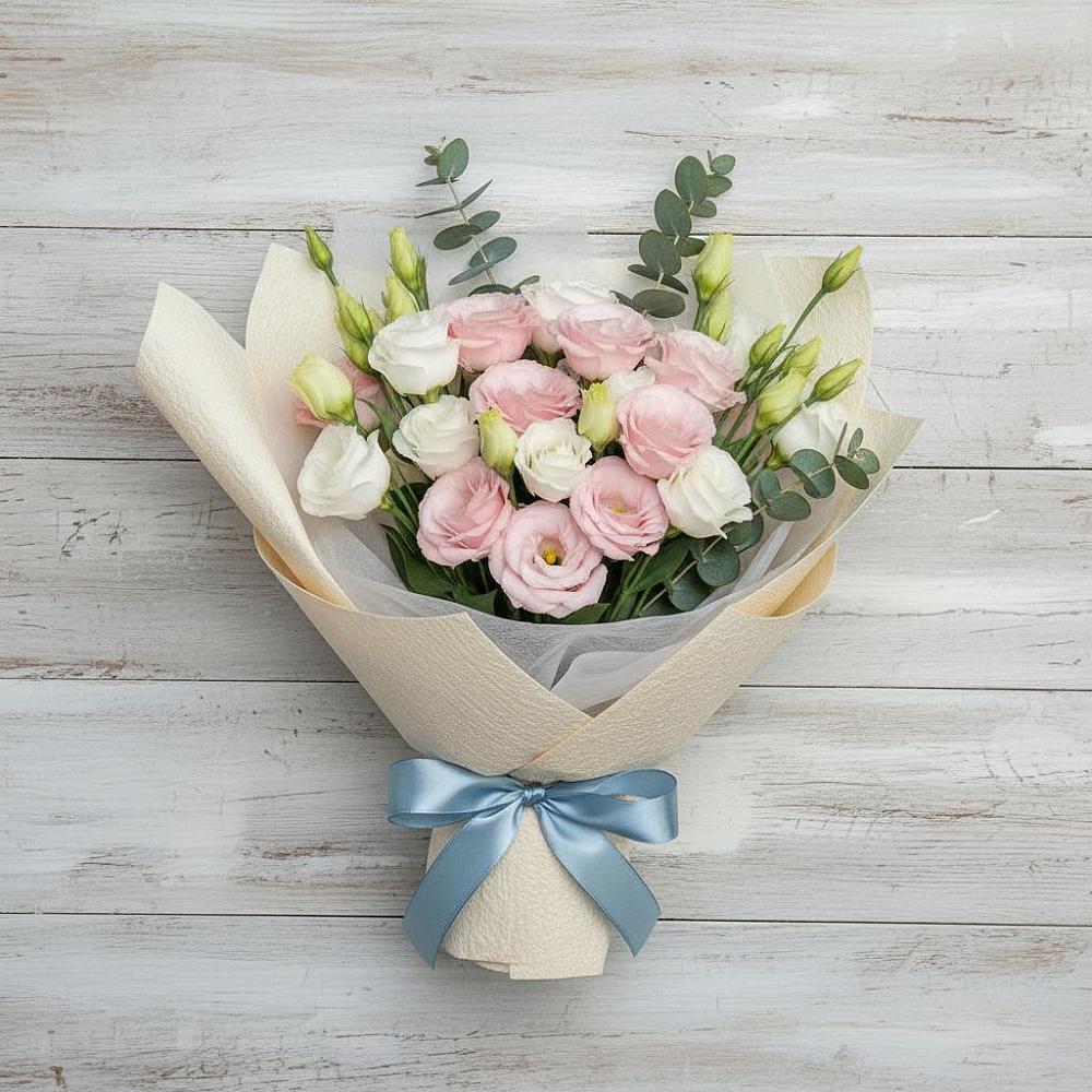 Букет цветов из: Лизиантусы в Красном Октябре Ставропольского края